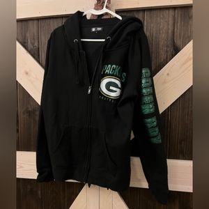 Womens sparkley Large Green Bay Packers zip sweatshirt.